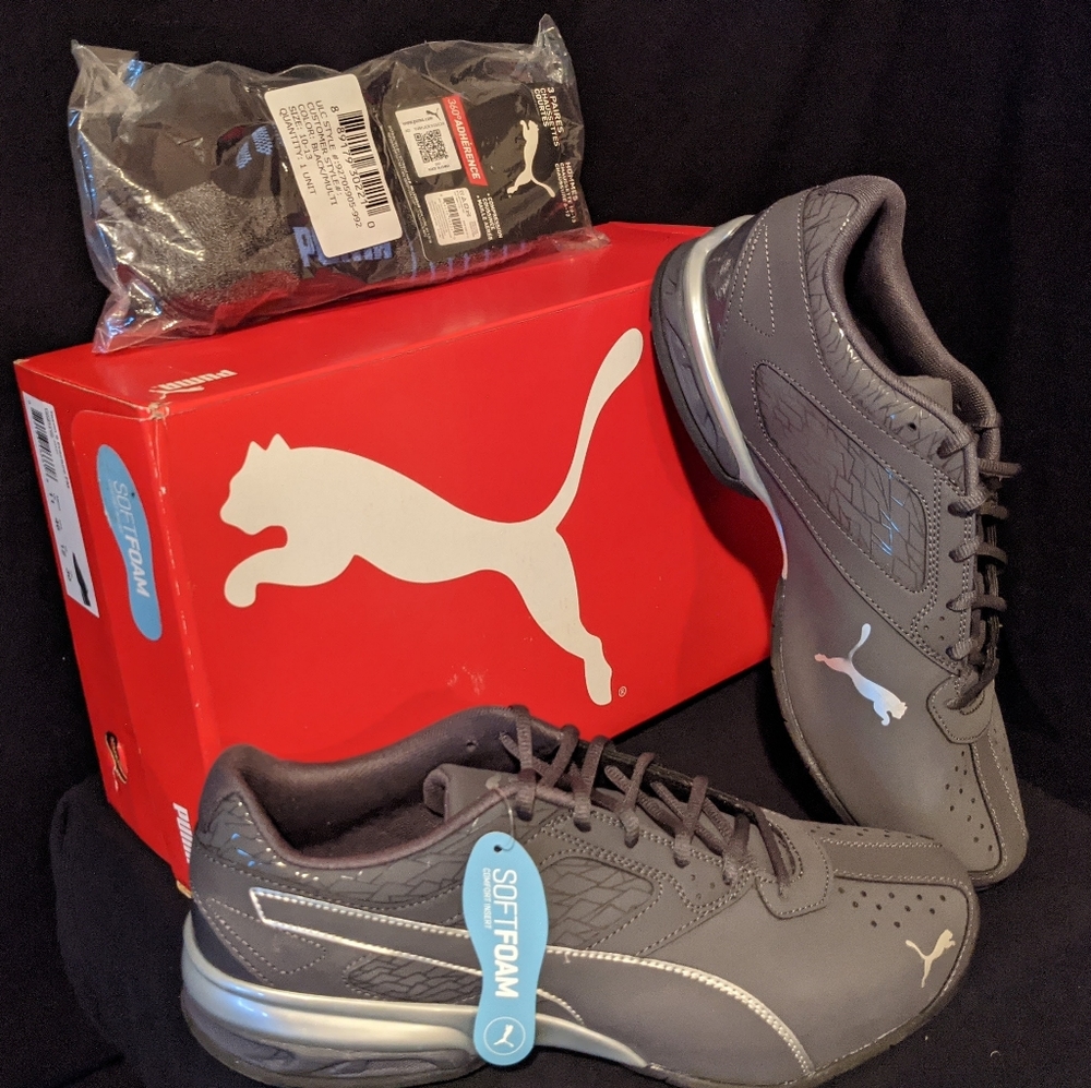 Puma Tazon 6 Fracture FM size12 Men (Bonus Socks)